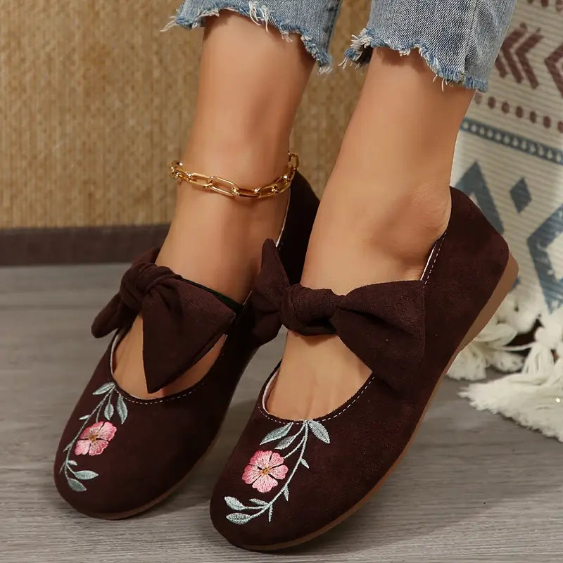 Velmoria – Floral Suede Shoes