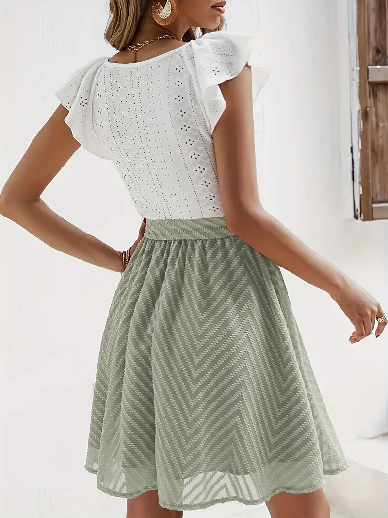 Wilhelmina – Cap-sleeve Top and Waist-waisted Skirt Set