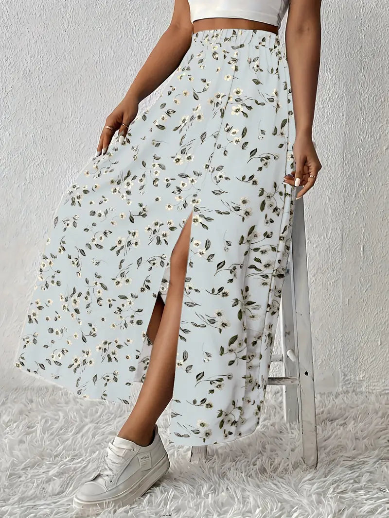 Louvina – Maxi Skirt with Floral Slit