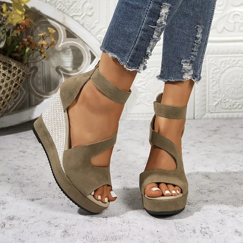 Oriane – Elegant Wedge Sandals in Espadrille Style