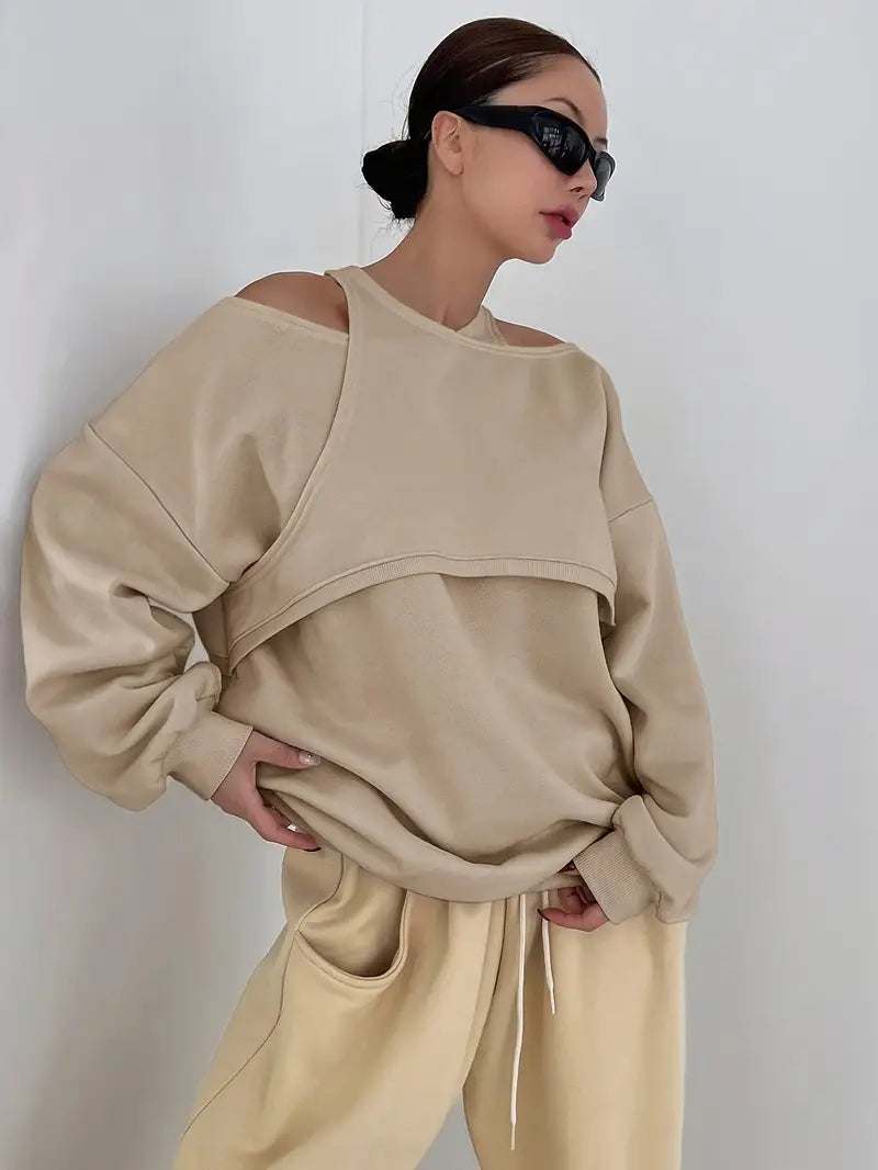 Nayka – Off-shoulder Cotton Sweatshirt