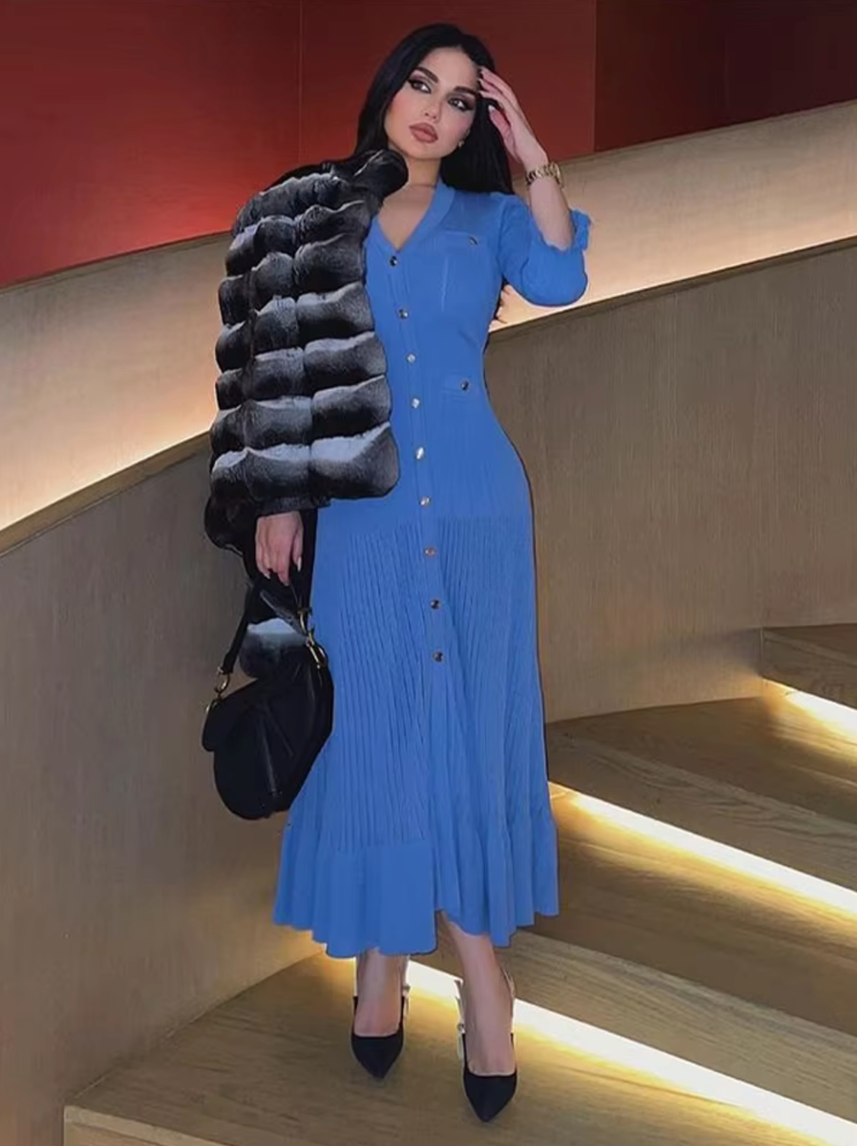 Althea – Knitted Ruffle Dress