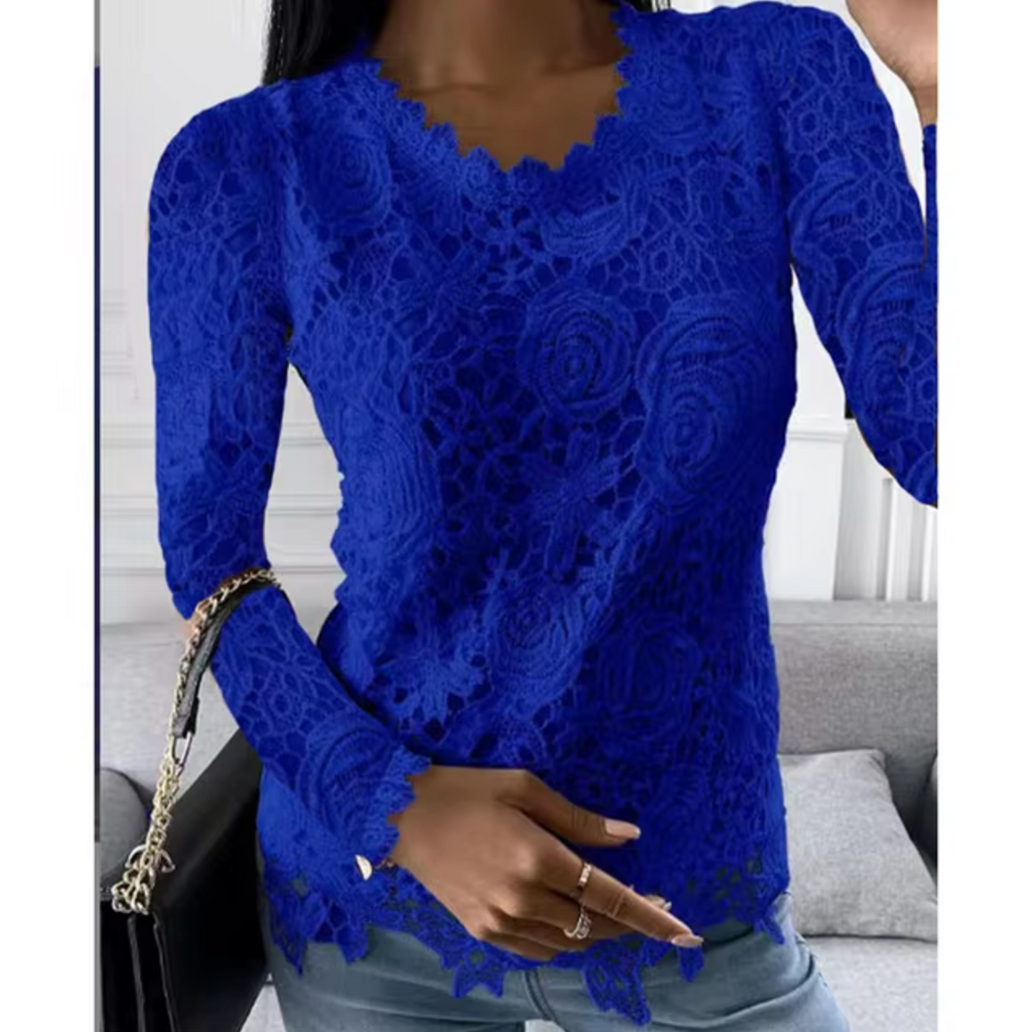 Hallie – Elegant Lace Floral Top