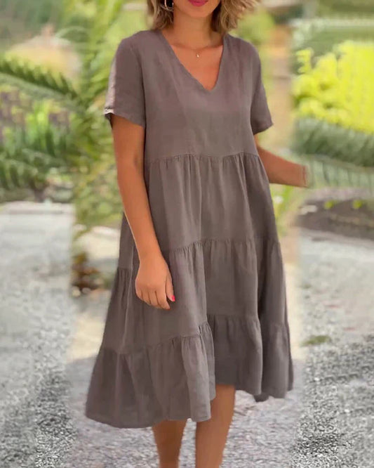 Alona – Airy Cotton Tiered Dress
