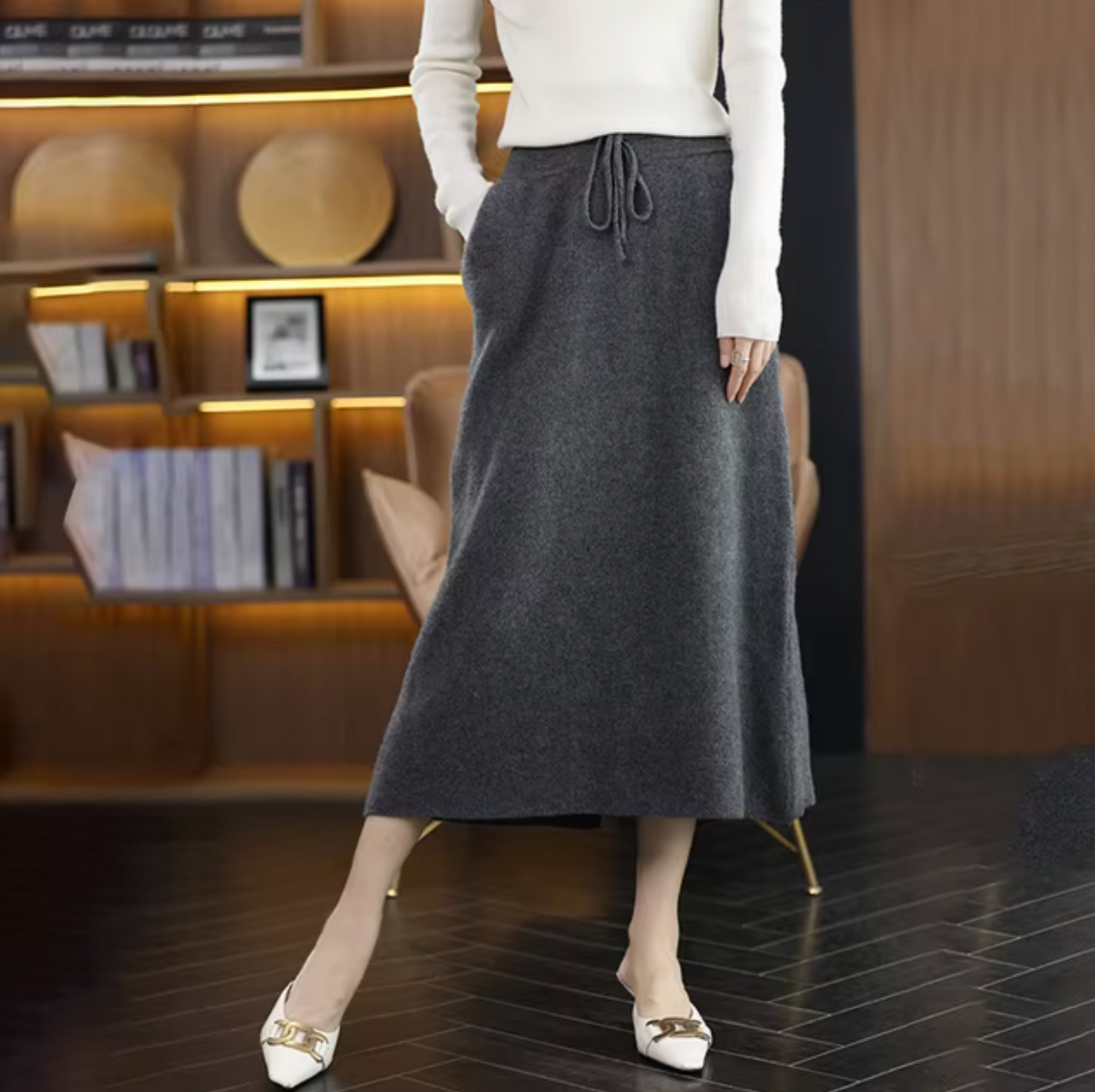 Heina – Wool Midi Skirt