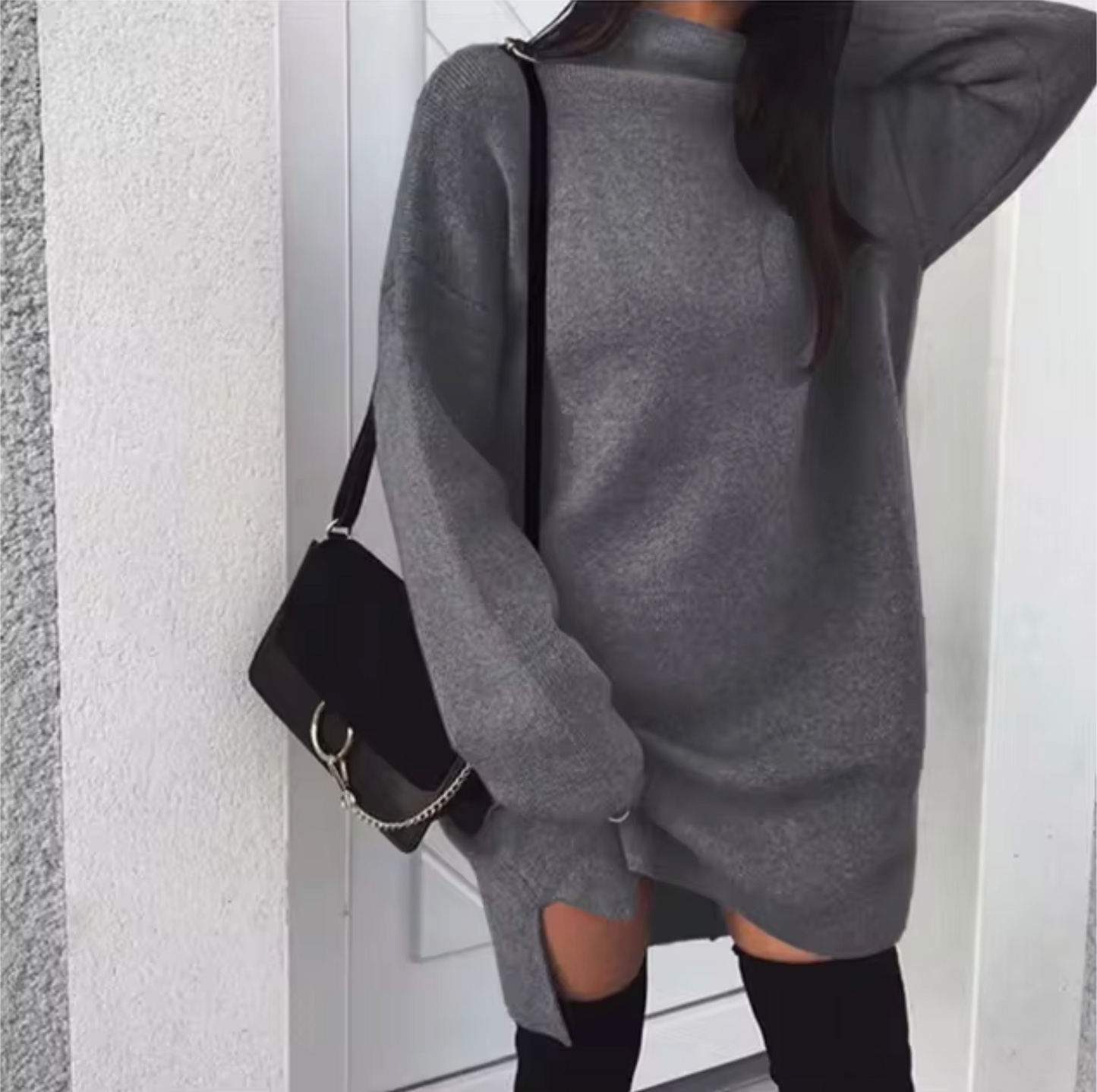 Bezy – Knitted Turtleneck Loose Dress