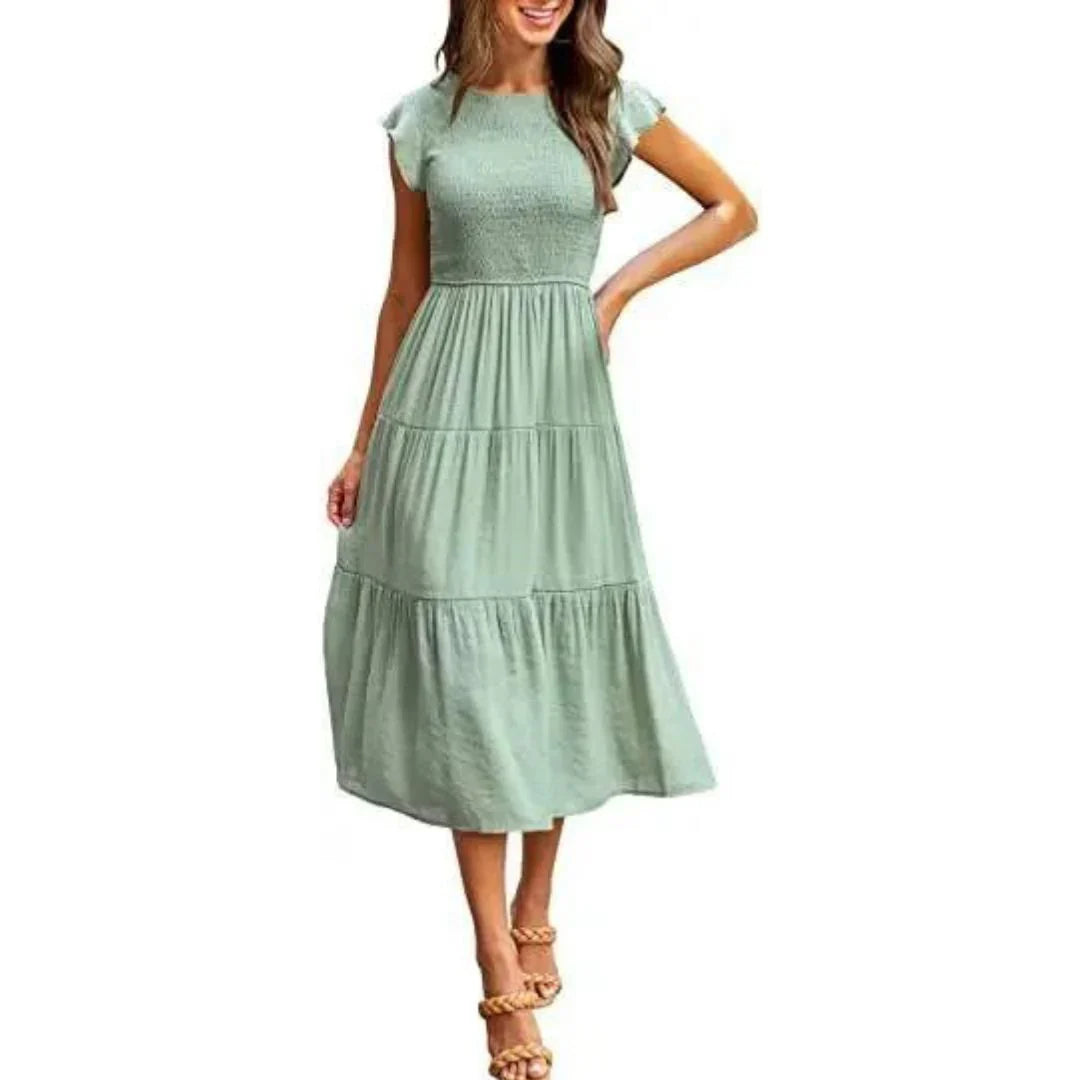 Paloma – Elegant Cotton Tiered Midi Dress