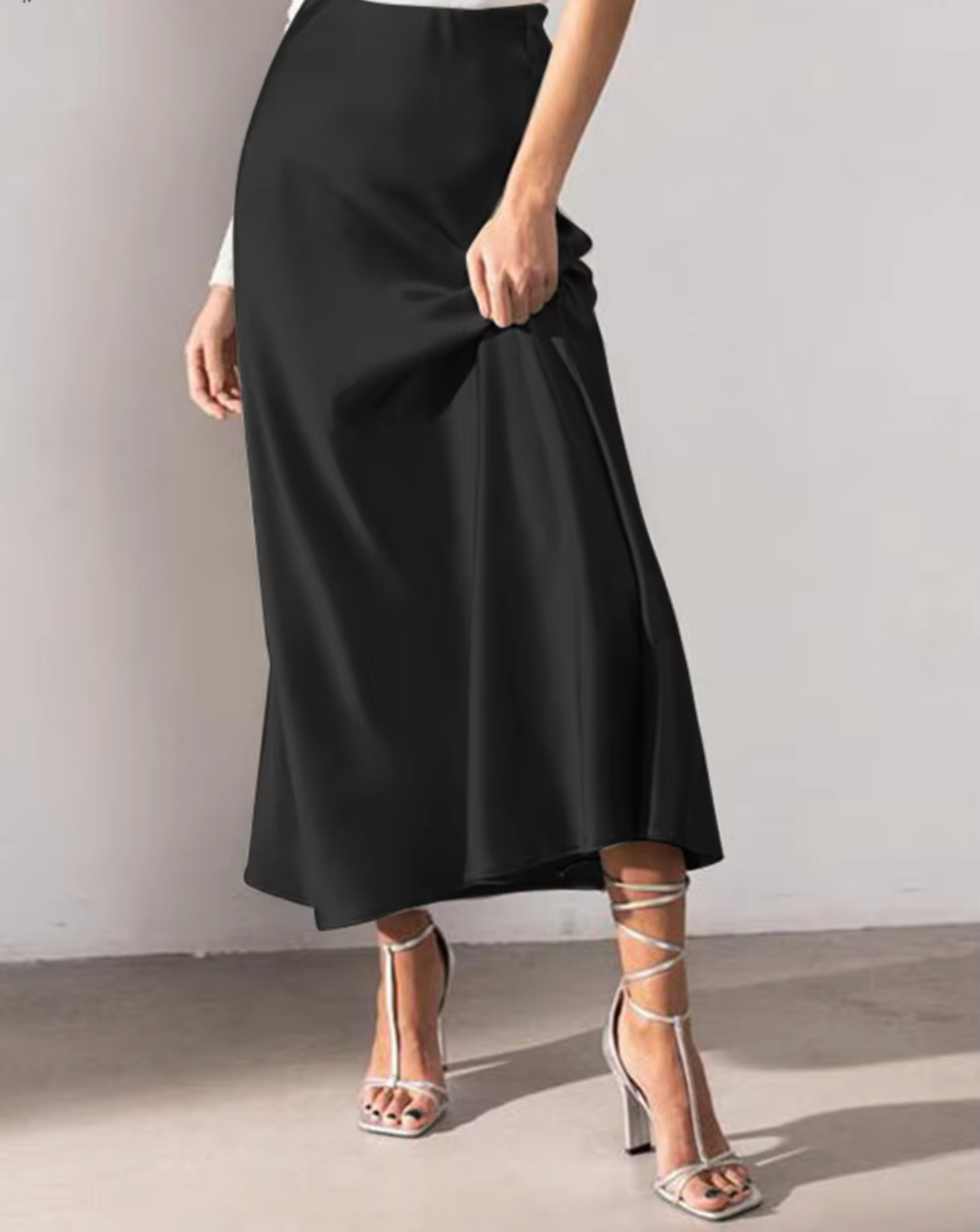 Jaslin – Elegant Satin Silk Skirt