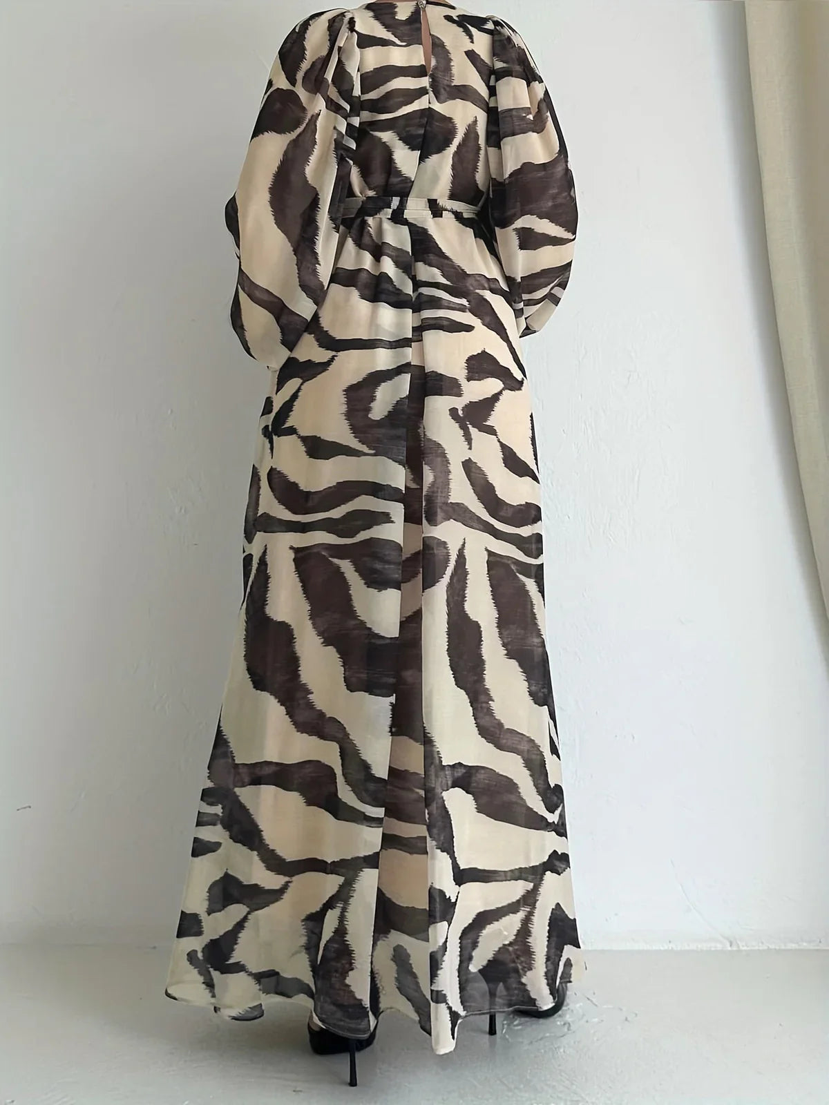 Elisire – Artistic Print Chiffon Maxi Dress