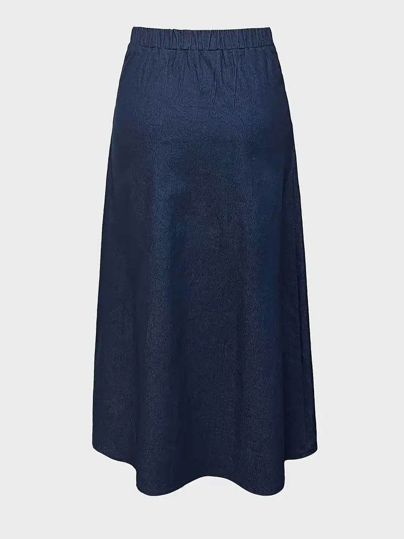 Lora – A-line Denim Maxi Skirt