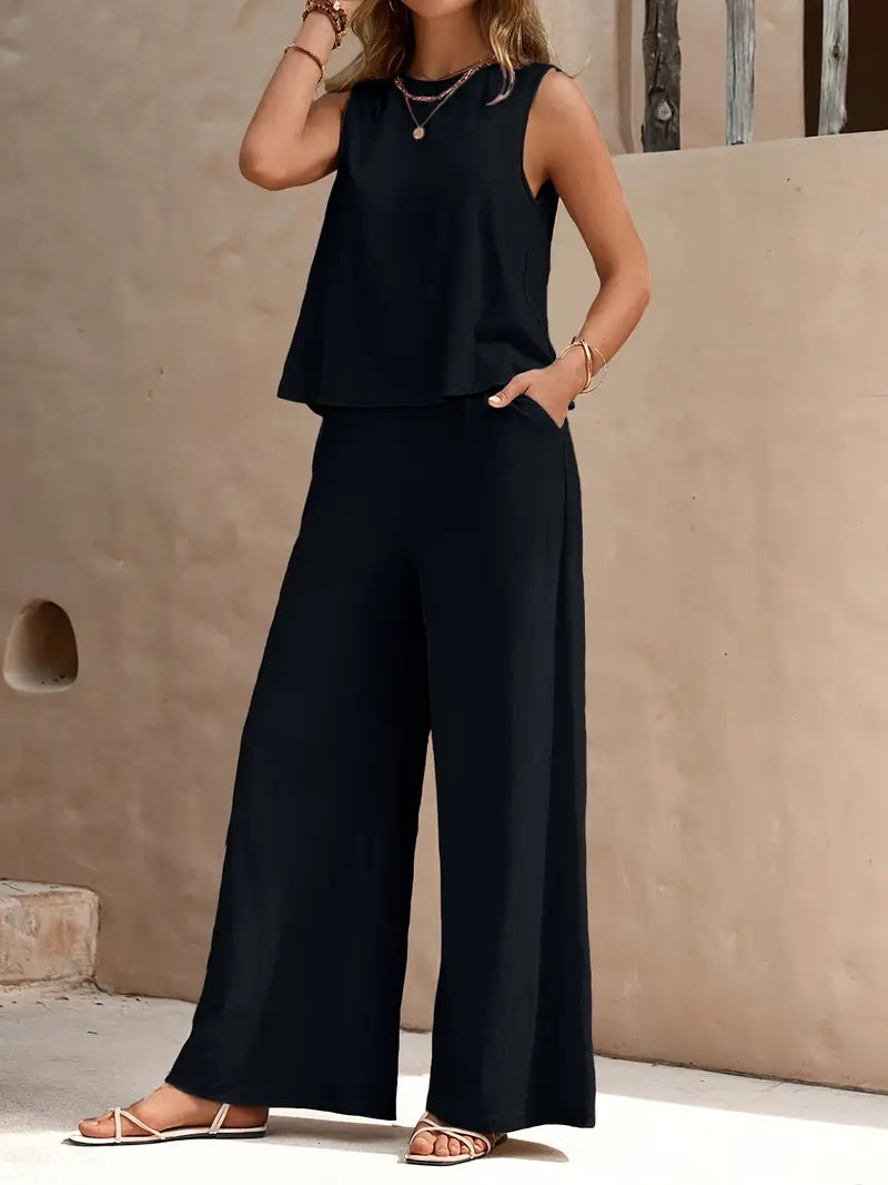 Remy – Elegant Sleeveless Top and Pants Set
