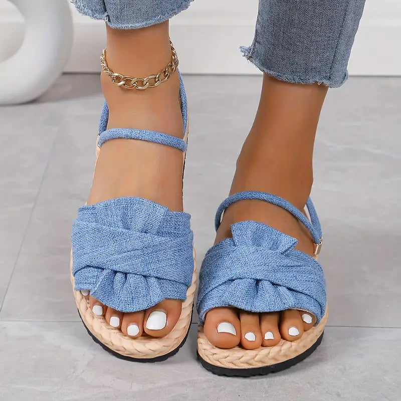 Dahlis – Sandals with Ankle Strap and Bow