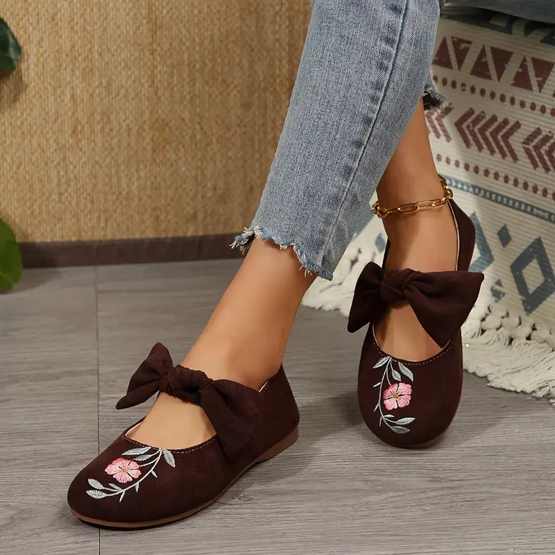 Velmoria – Floral Suede Shoes