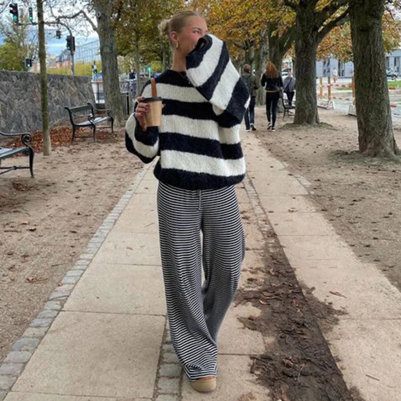 Yzella – Striped Cotton Pants