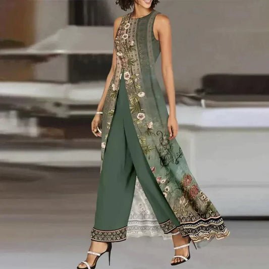 Ivalis – Elegant Printed Top and Pants