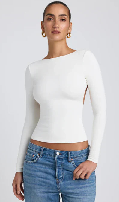 Milcah – Stylish Backless Long Sleeve Top