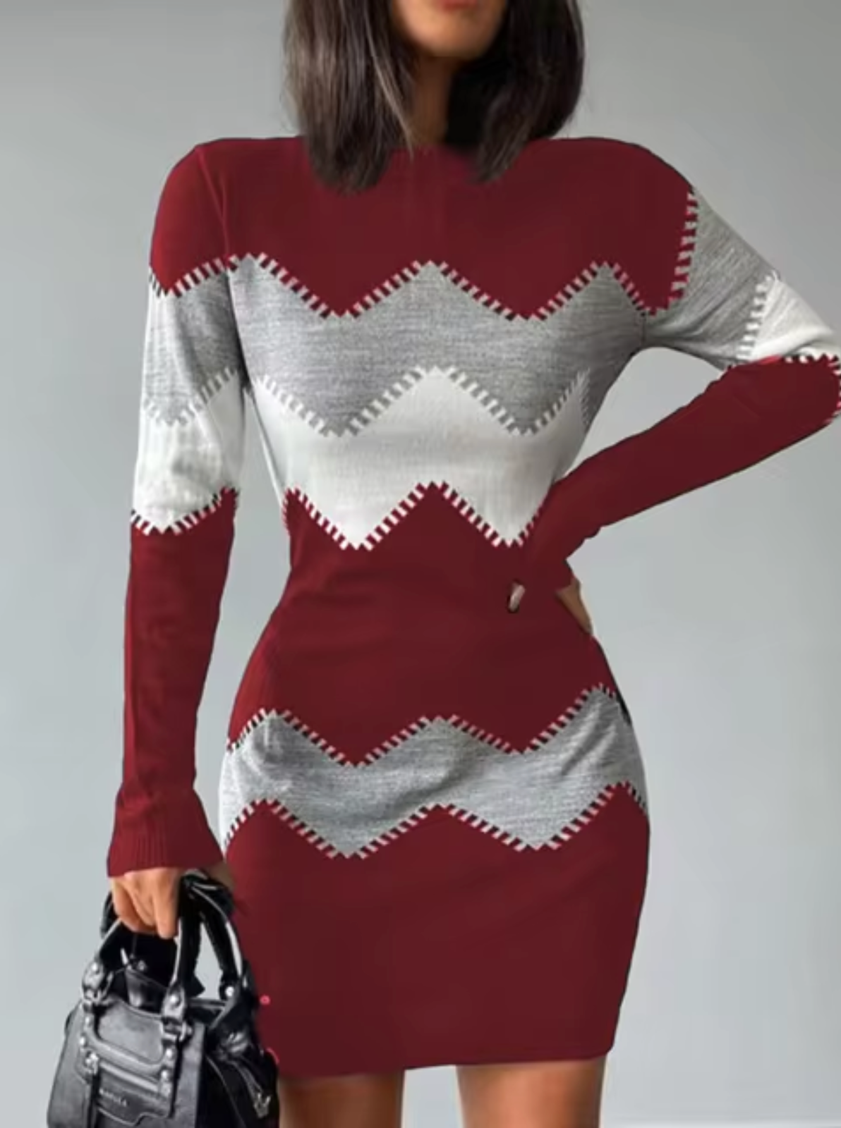 Miel – Knitted Long Sleeves Mini Dress