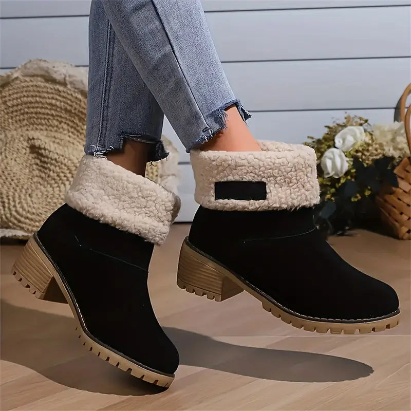 Enola - Snow boots with chunky heel and mid-height sole