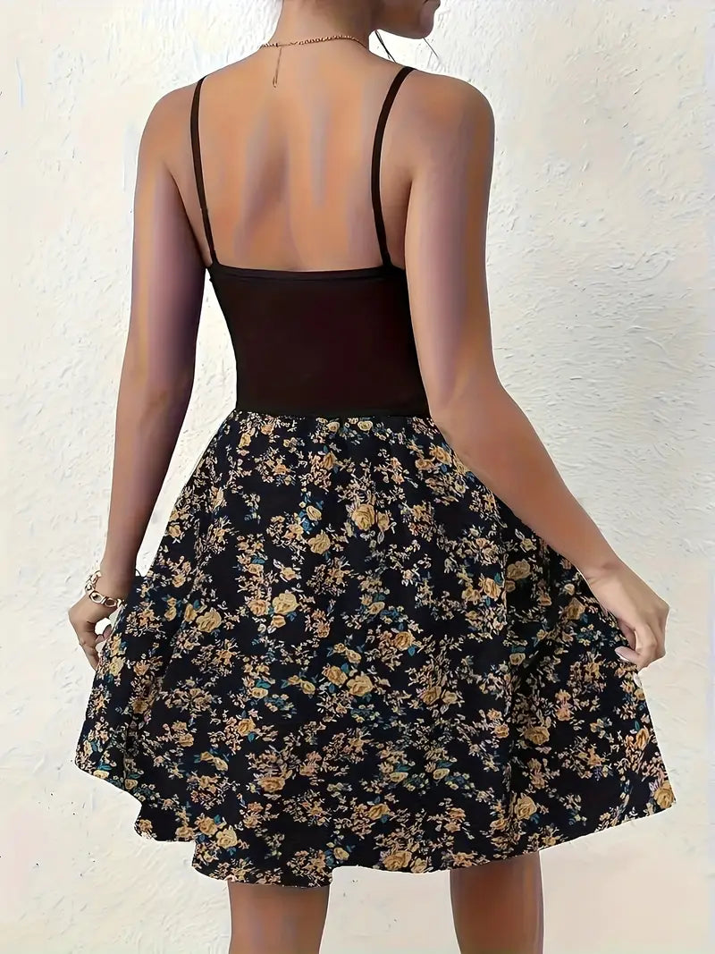 Sofee – Floral Print A-line Mini Dress