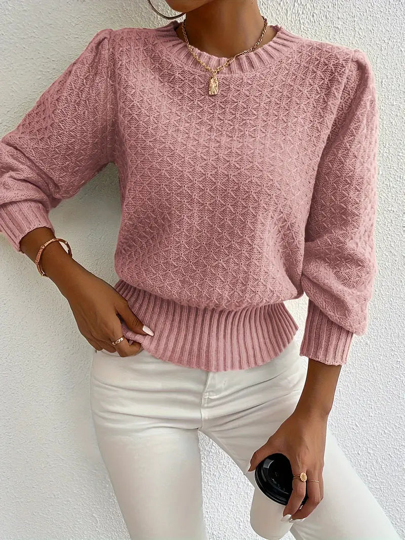 Charmela – Elegant Puff Sleeves Sweater