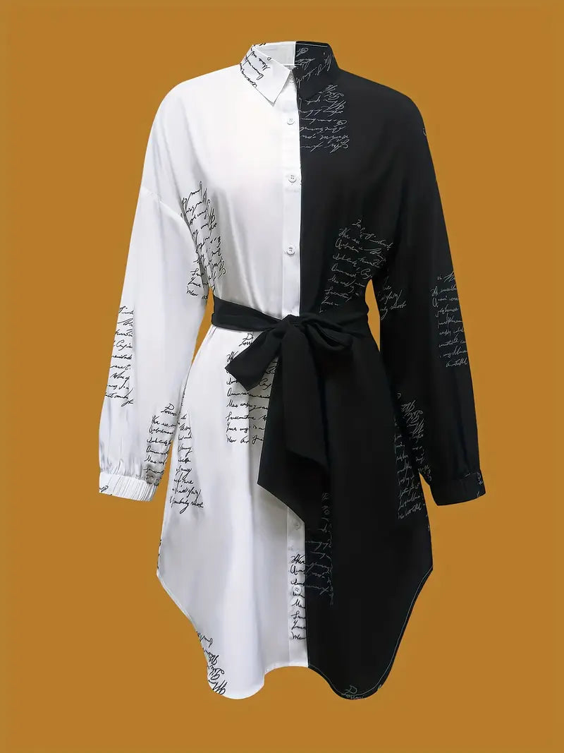 Hexana – Artistic Black and White Dress