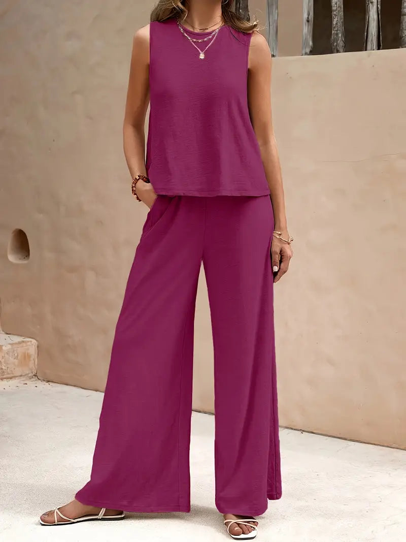 Remy – Elegant Sleeveless Top and Pants Set