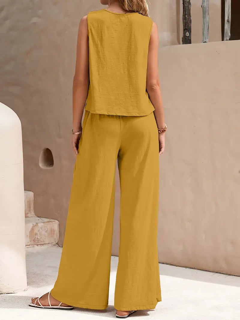 Remy – Elegant Sleeveless Top and Pants Set