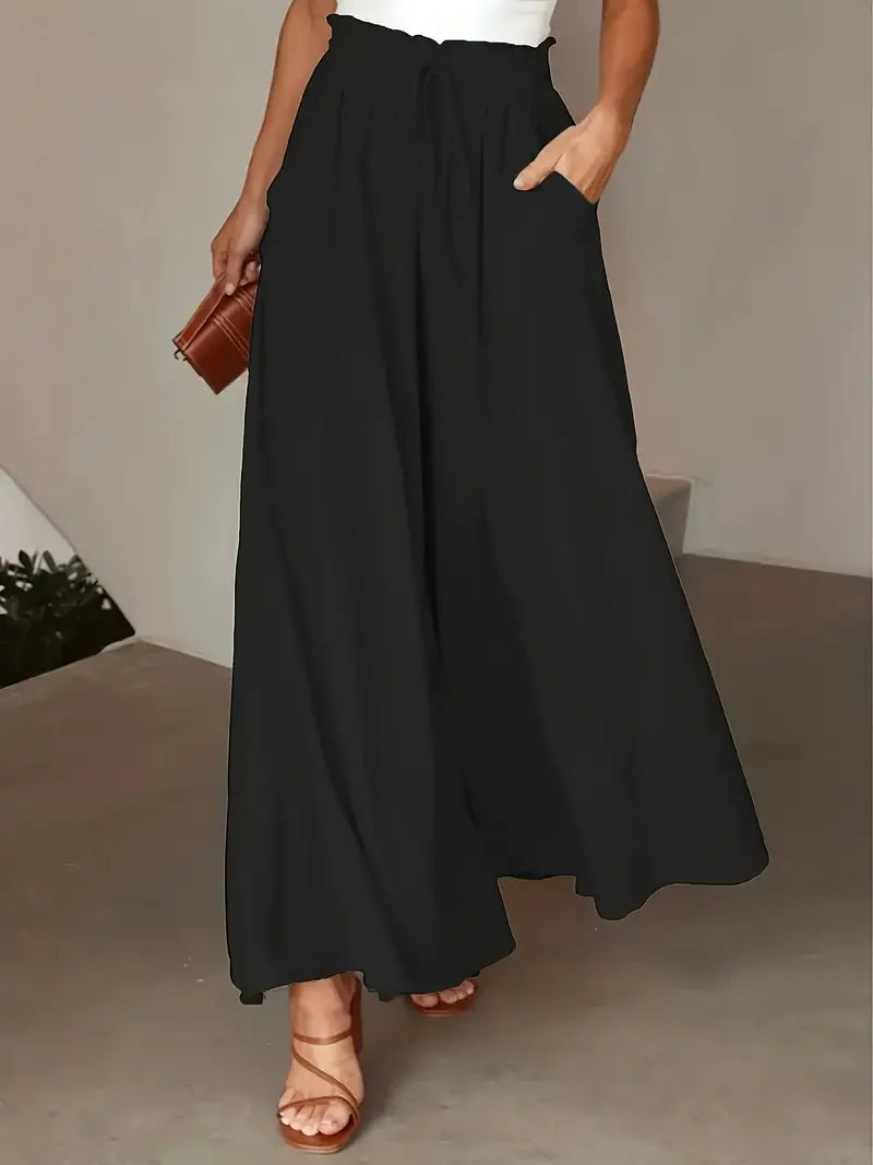 Bethy – High Waist Drawstring Wide-leg Trousers