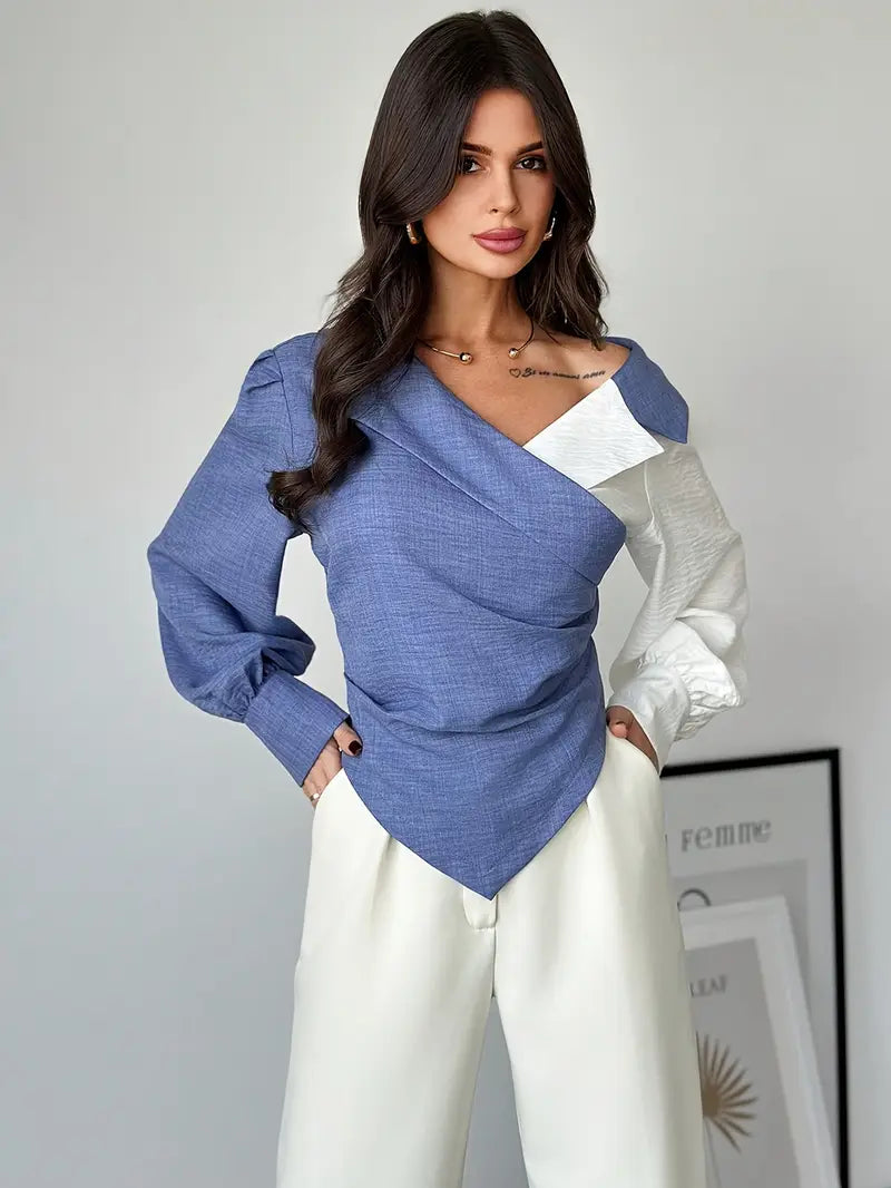 Hesperis – Trendy Ssymmetric Long-sleeved Blouse