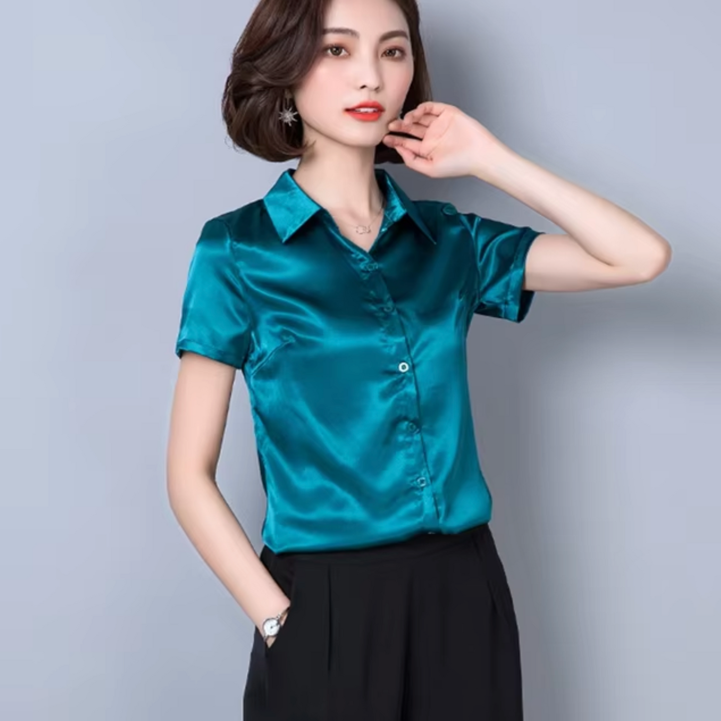 Goldie – Satin Silk Blouse
