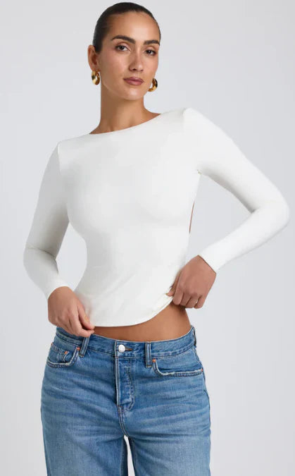 Milcah – Stylish Backless Long Sleeve Top