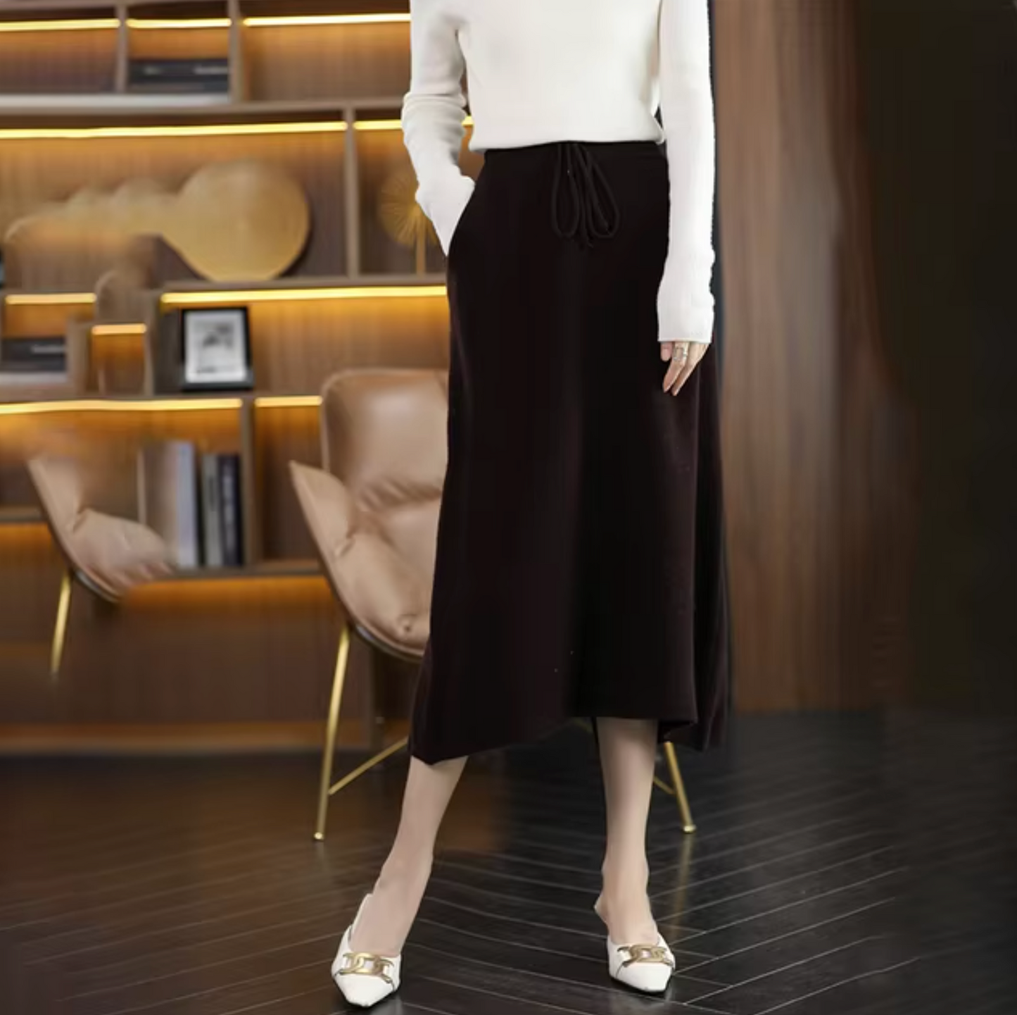 Heina – Wool Midi Skirt