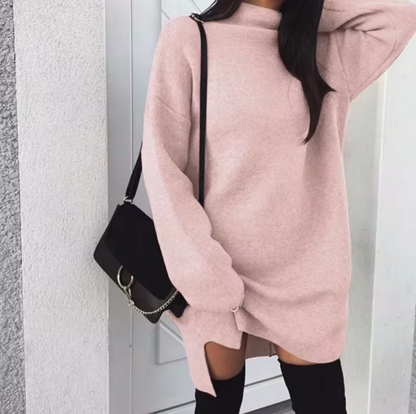 Bezy – Knitted Turtleneck Loose Dress