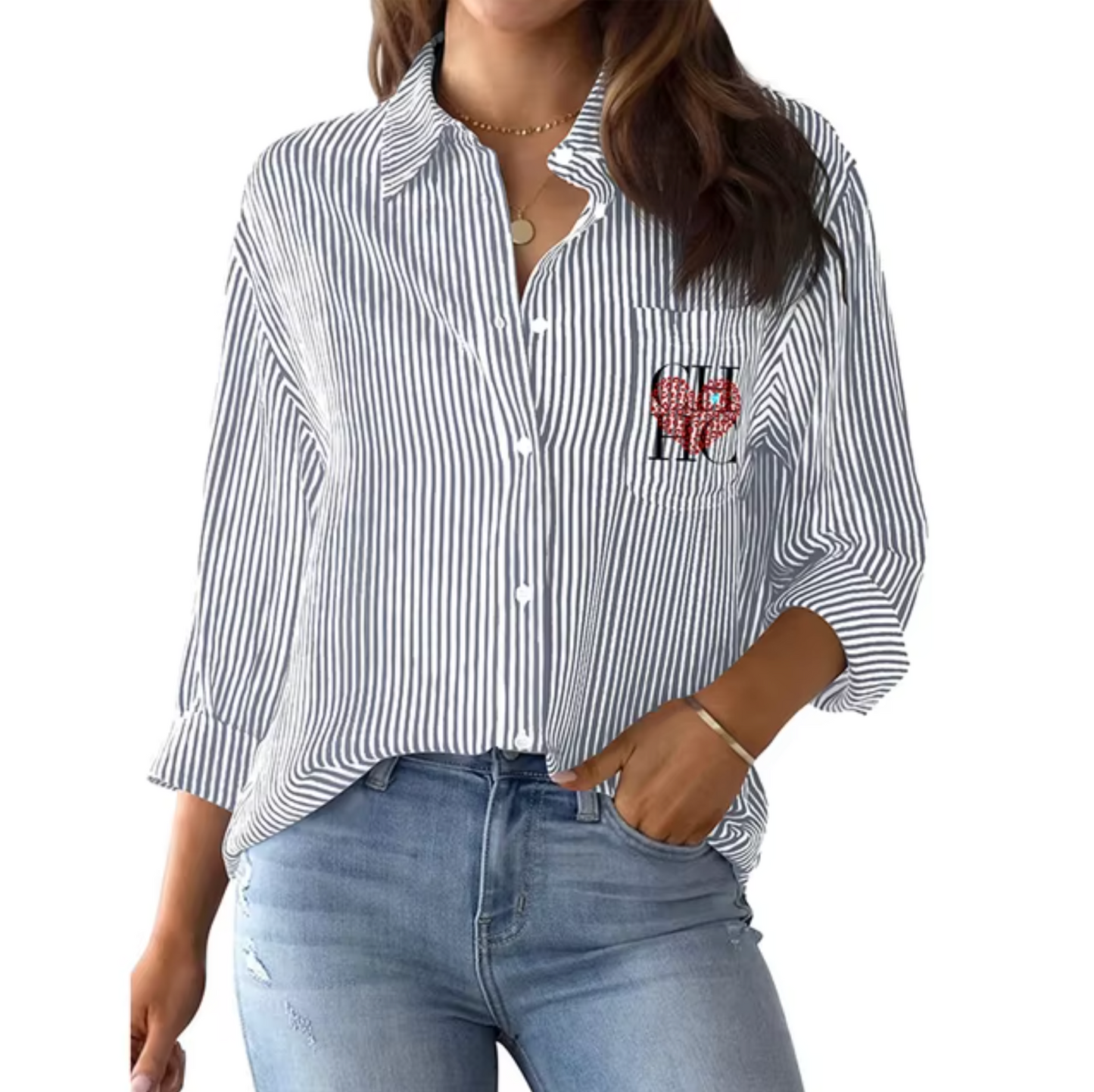 Mita – Striped Long-Sleeved Blouse