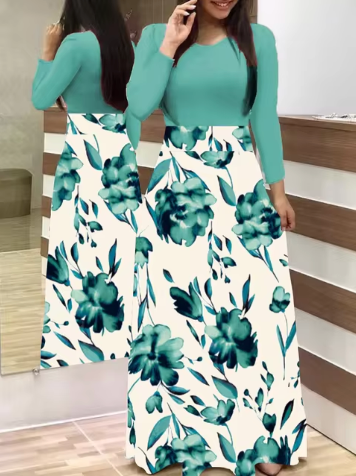 Cindy – Long Sleeve Floral Dress