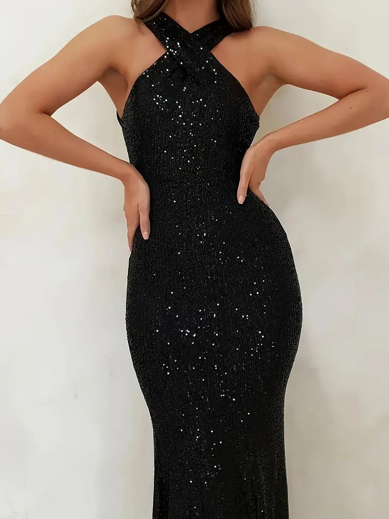 Suzet – Elegant Criss-cross Backless Dress