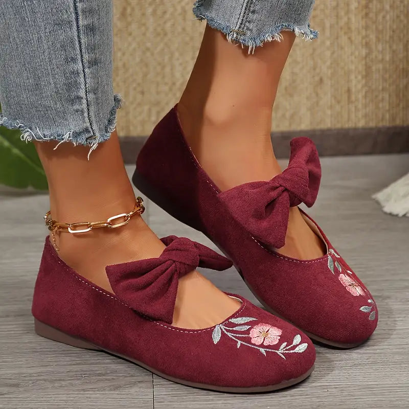 Velmoria – Floral Suede Shoes