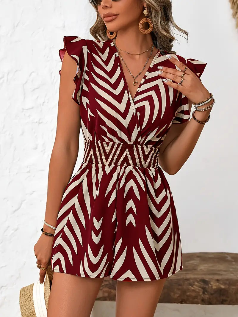 Tyronia – Elegant Romper with Ruffle Sleeves