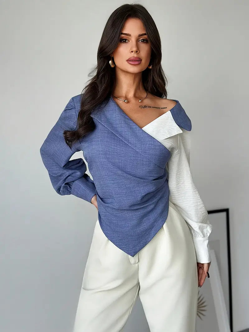 Hesperis – Trendy Ssymmetric Long-sleeved Blouse