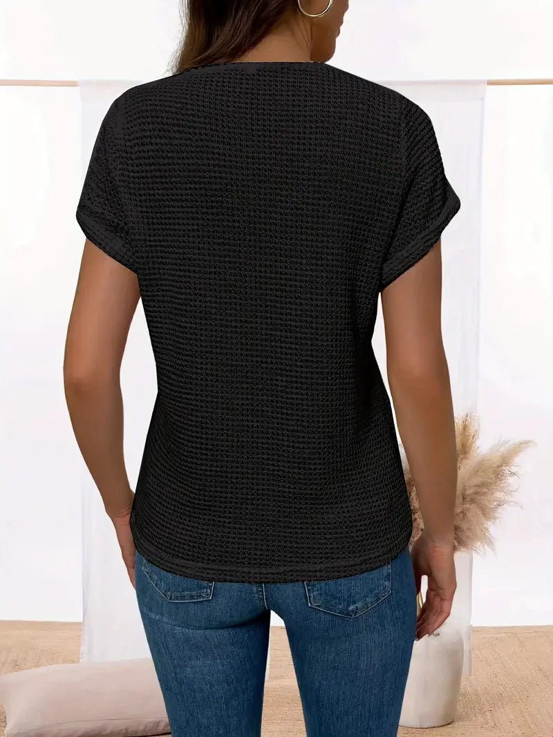 Yzendra – Stylish Crochet Knit Top