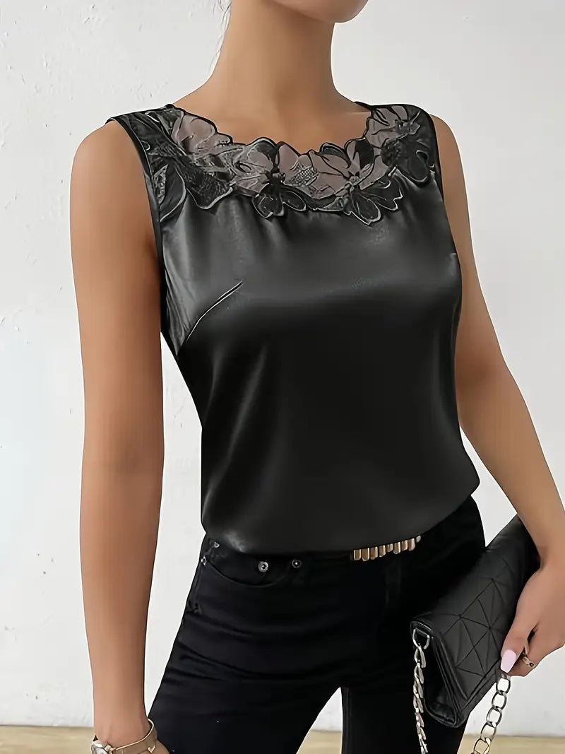 Isalina – Elegant Satin Sleeveless Top