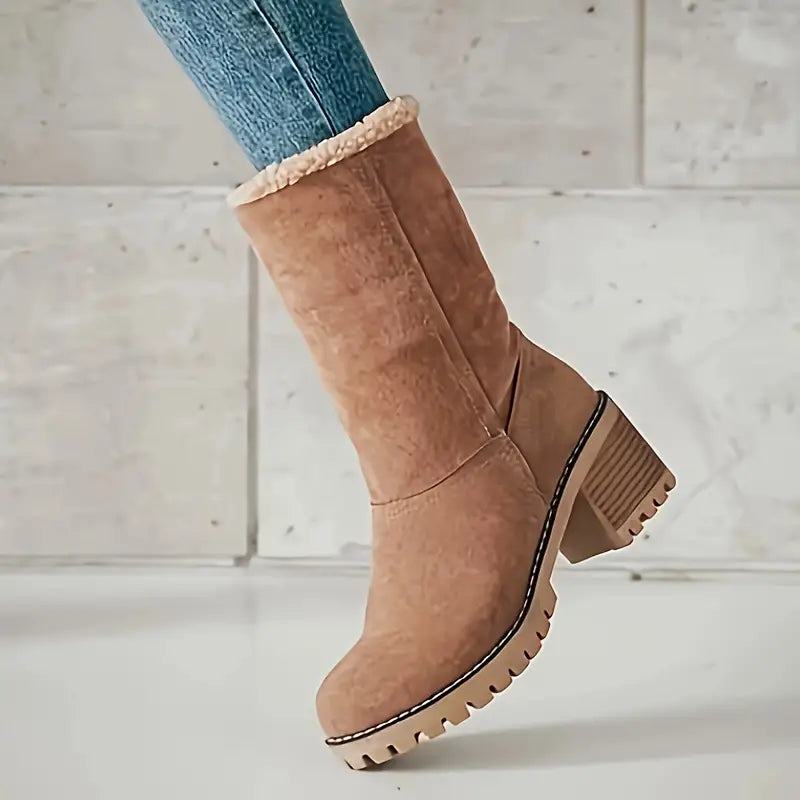 Avril - Fleece-lined snow boots with mid-calf height