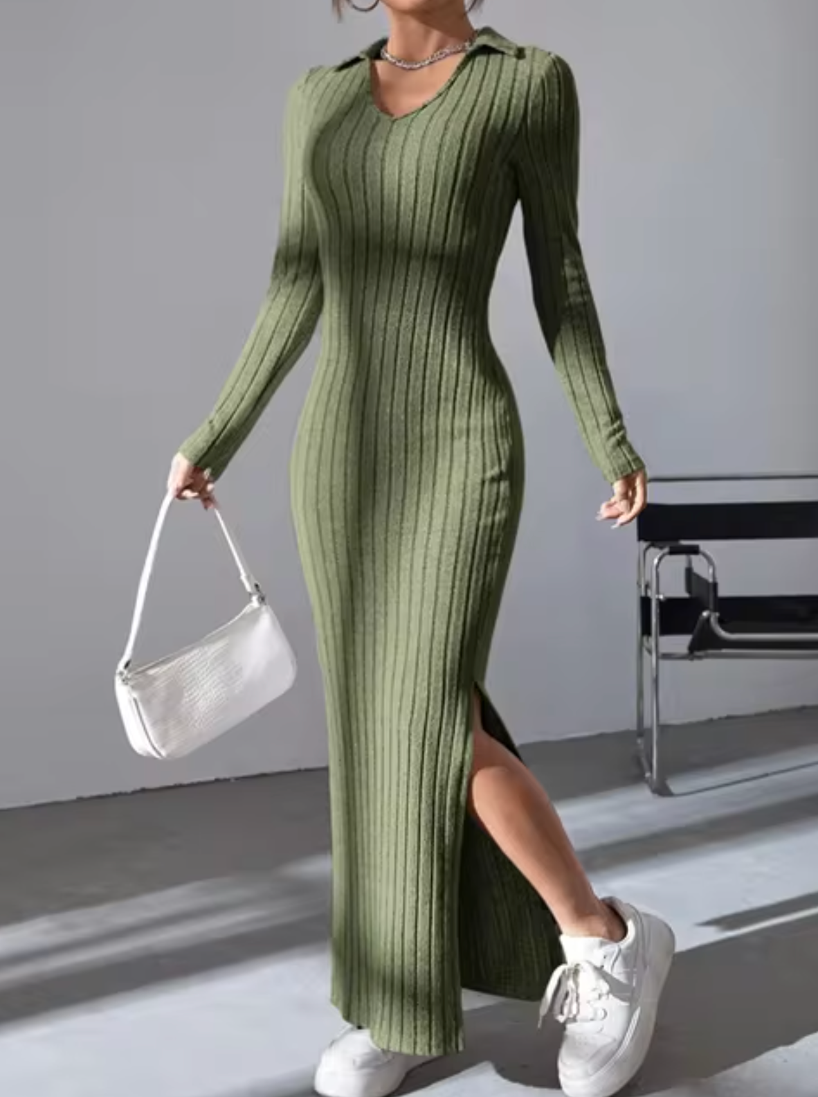 Enna – Casual Long Knitted Dress