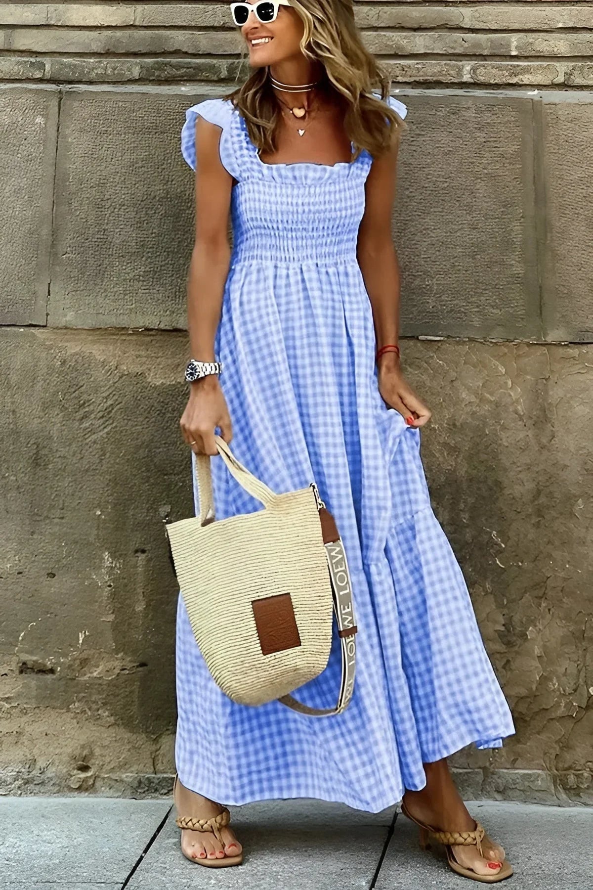 Dorina – Stylish Cotton Gingham Dress