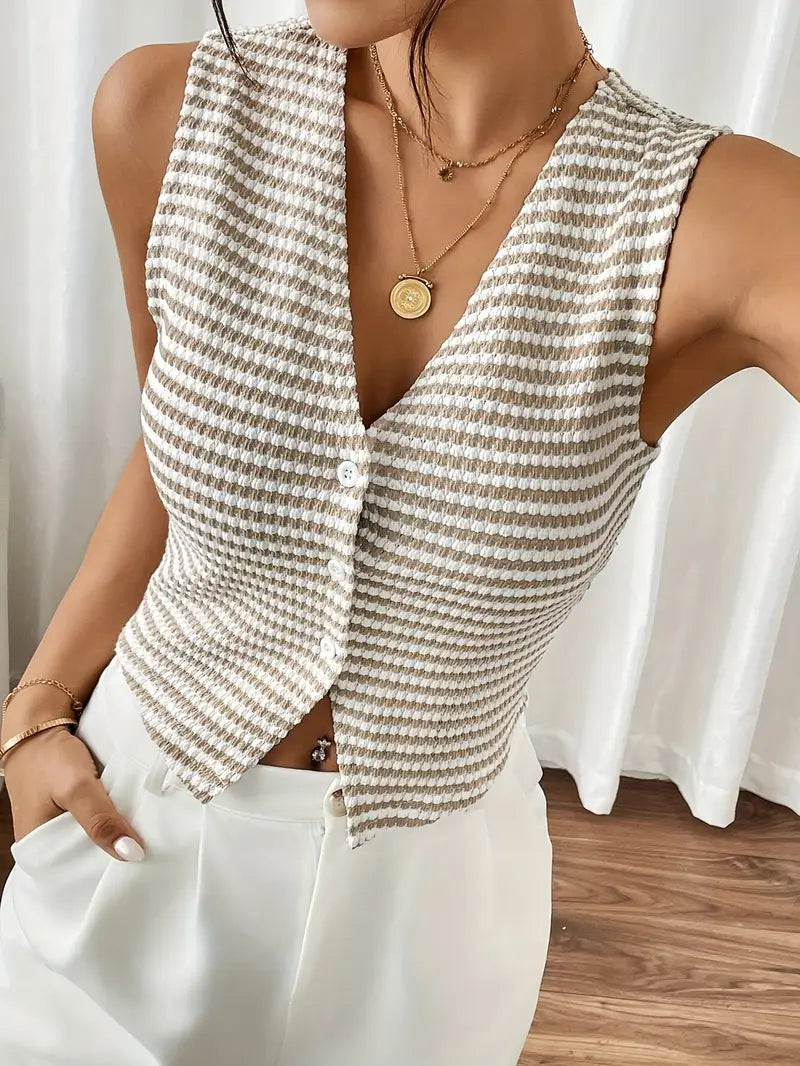 Euphemia – Striped Knitted Vest