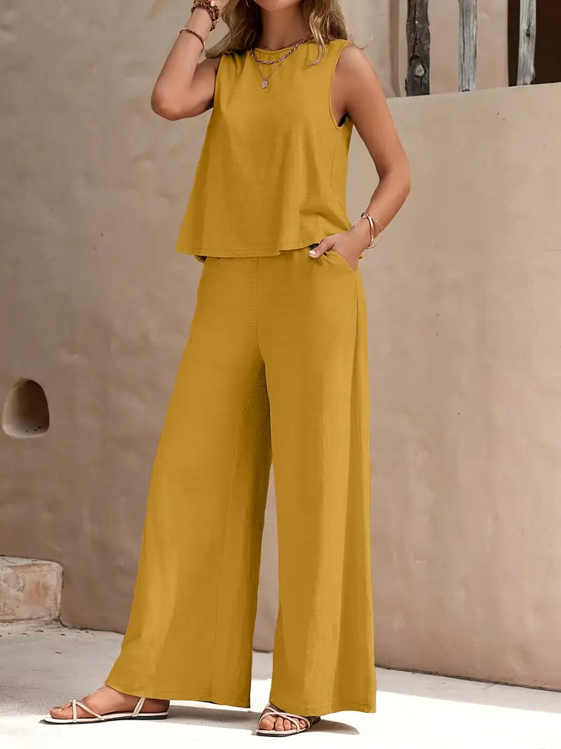Remy – Elegant Sleeveless Top and Pants Set