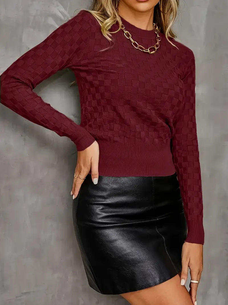 Rita – Checkered Knitted Sweater