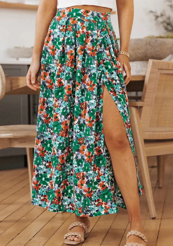 Calienna - Floral Pattern Maxi Skirt