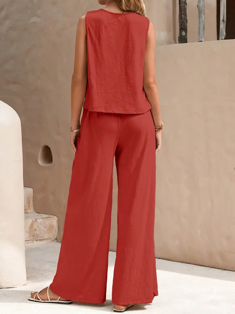 Remy – Elegant Sleeveless Top and Pants Set