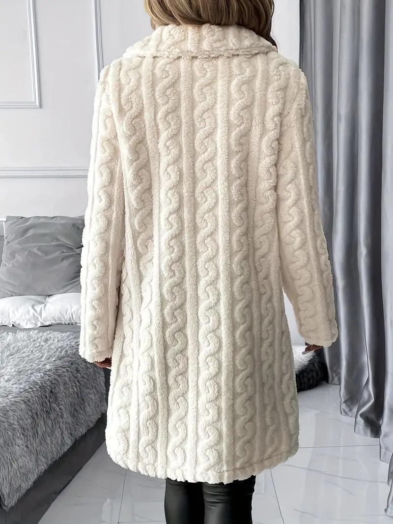 Myeong – Elegant Mid-length Plush Coat
